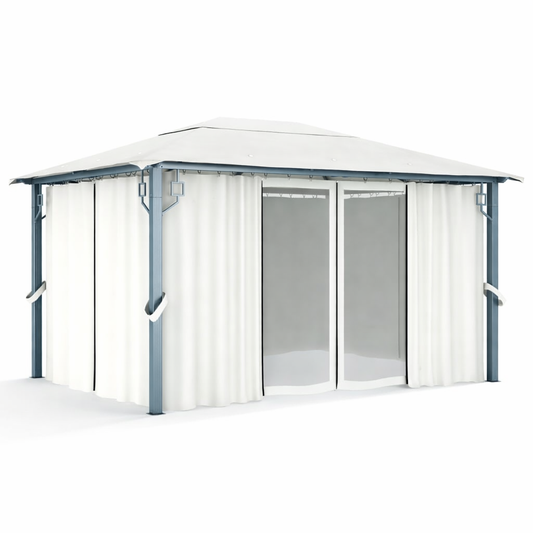 Tonnelle de jardin Marina en aluminium avec toile imperméable | 3x4m | Crème | Série Structure