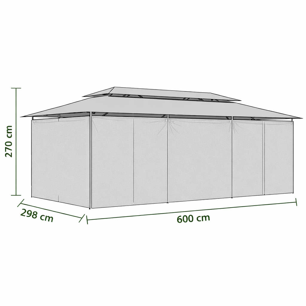 Tonnelle de jardin Riviera en acier avec toile imperméable | 3x6m | Anthracite | Série Confort