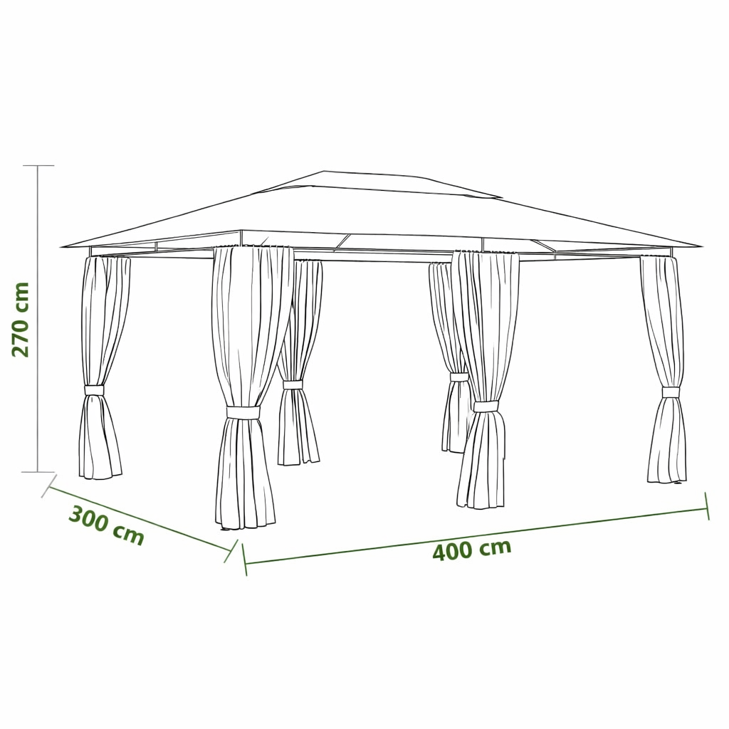 Tonnelle de jardin Riviera en acier avec toile imperméable | 3x4m | Taupe | Série Confort
