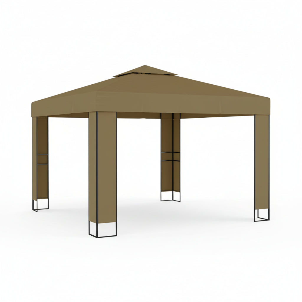Tonnelle de jardin Azura en acier avec toile imperméable | 3x3m | Taupe | Série Confort