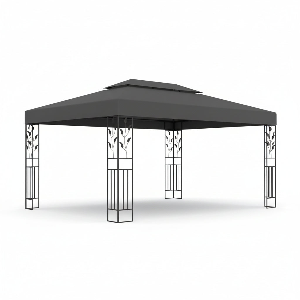 Tonnelle de jardin Sierra en acier avec toile imperméable | 3x4m | Anthracite | Série Confort