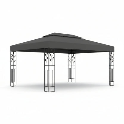 Tonnelle de jardin Sierra en acier avec toile imperméable | 3x4m | Anthracite | Série Confort