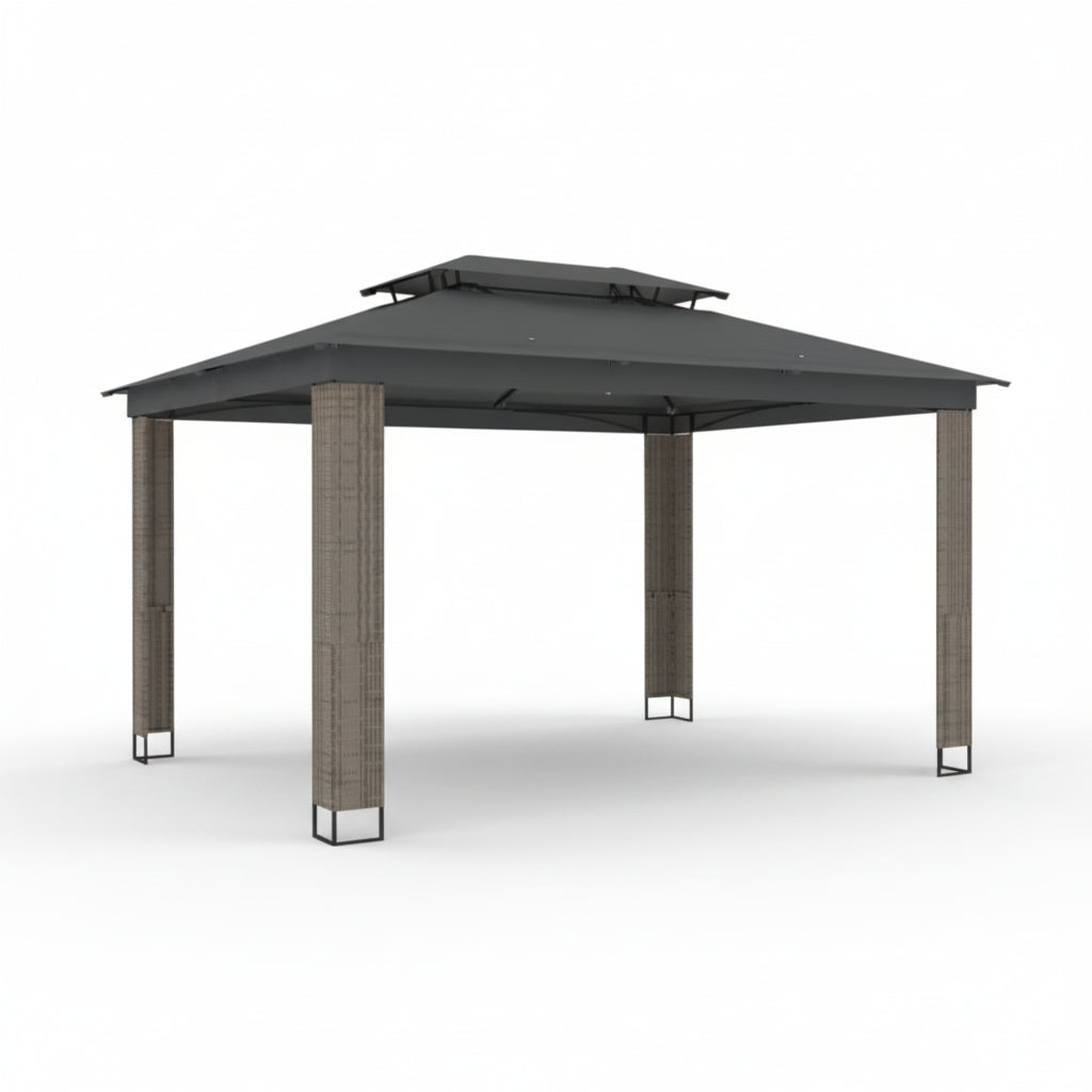 Tonnelle de jardin Calypso en acier avec toile imperméable | 3x4m | Anthracite | Série Confort