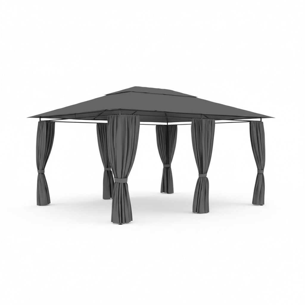 Tonnelle de jardin Riviera en acier avec toile imperméable | 3x4m | Anthracite | Série Confort