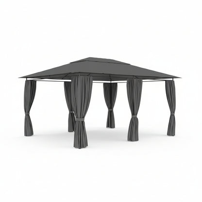 Tonnelle de jardin Riviera en acier avec toile imperméable | 3x4m | Anthracite | Série Confort