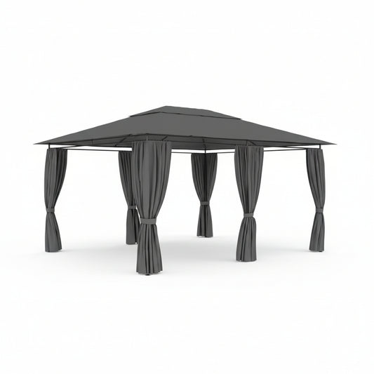 Tonnelle de jardin Riviera en acier avec toile imperméable | 3x4m | Anthracite | Série Confort