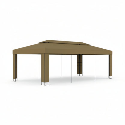 Tonnelle de jardin Azura en acier avec toile imperméable | 3x6m | Taupe | Série Confort
