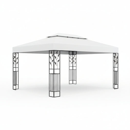 Tonnelle de jardin Sierra en acier avec toile imperméable | 3x4m | Blanc | Série Confort