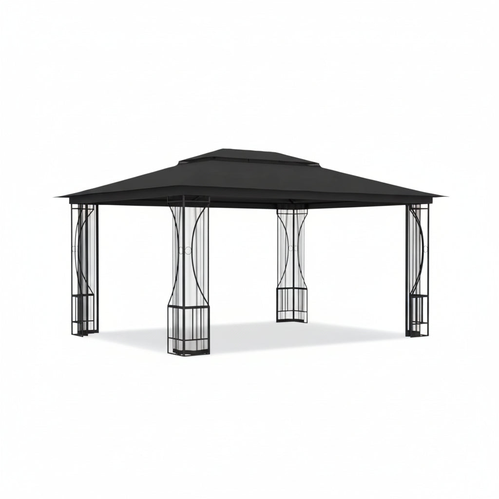 Tonnelle de jardin Eden en acier avec toile imperméable | 3x4m | Anthracite | Série Confort