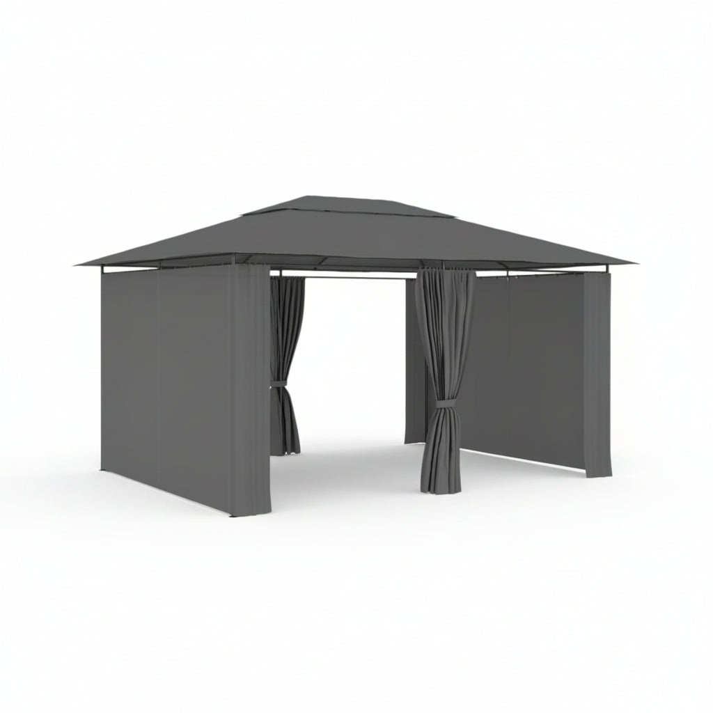 Tonnelle de jardin Riviera en acier avec toile imperméable | 3x4m | Anthracite | Série Confort