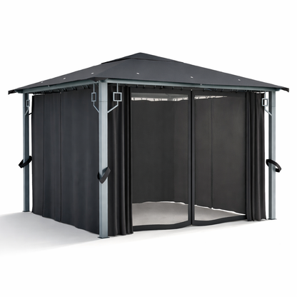 Tonnelle de jardin Marina en aluminium avec toile imperméable | 3x3m | Anthracite | Série Structure