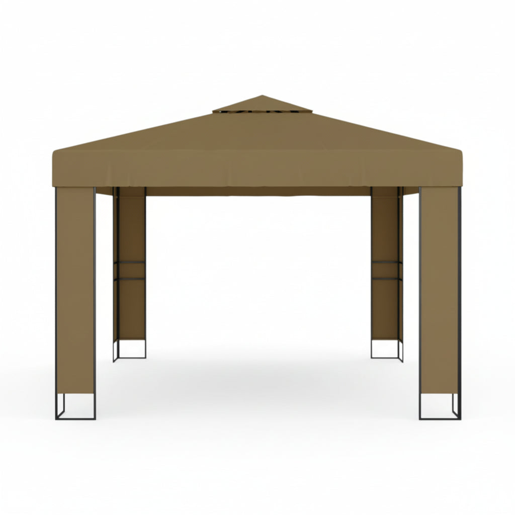 Tonnelle de jardin Azura en acier avec toile imperméable | 3x3m | Taupe | Série Confort