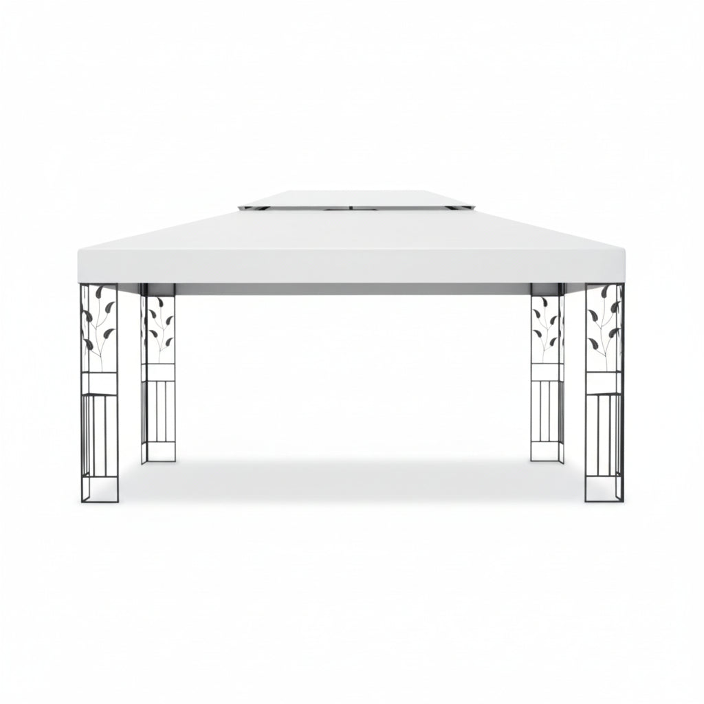 Tonnelle de jardin Sierra en acier avec toile imperméable | 3x4m | Blanc | Série Confort