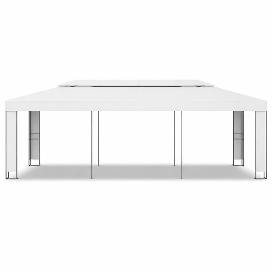 Tonnelle de jardin Azura en acier avec toile imperméable | 3x6m | Blanc | Série Confort