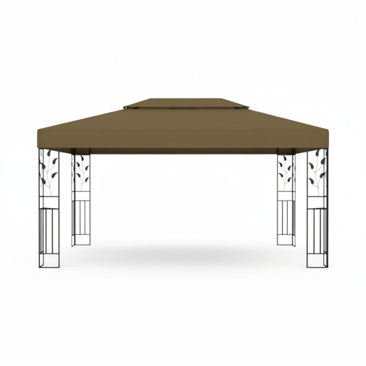 Tonnelle de jardin Sierra en acier avec toile imperméable | 3x4m | Taupe | Série Confort