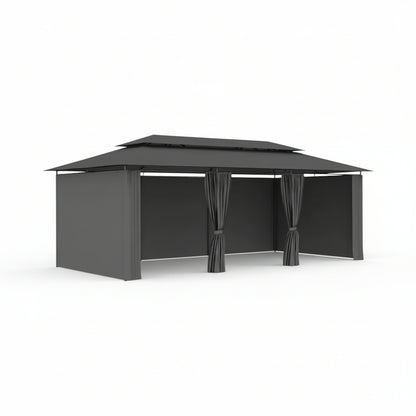 Tonnelle de jardin Riviera en acier avec toile imperméable | 3x6m | Anthracite | Série Confort