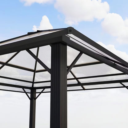 Tonnelle de jardin Element en aluminium avec toit rigide | 3x3m | Noir | Série Structure