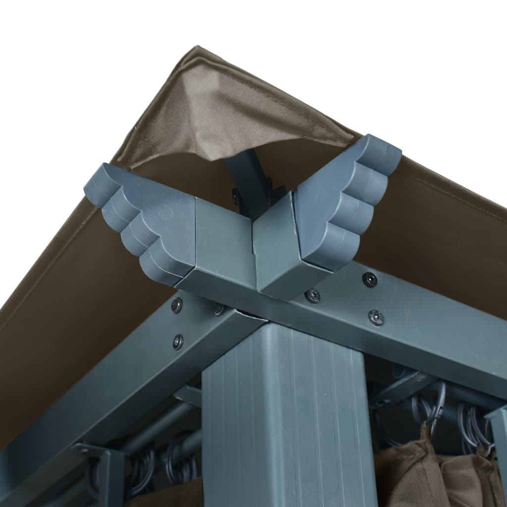 Tonnelle de jardin Marina en aluminium avec toile imperméable | 3x4m | Taupe | Série Structure