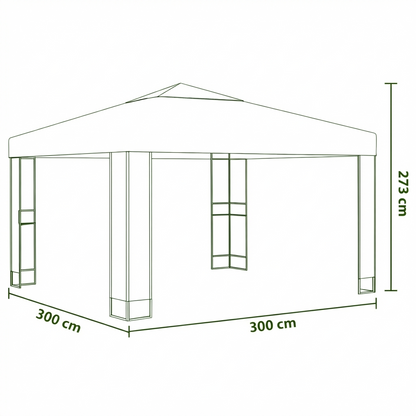 Tonnelle de jardin Azura en acier avec toile imperméable | 3x3m | Blanc | Série Confort