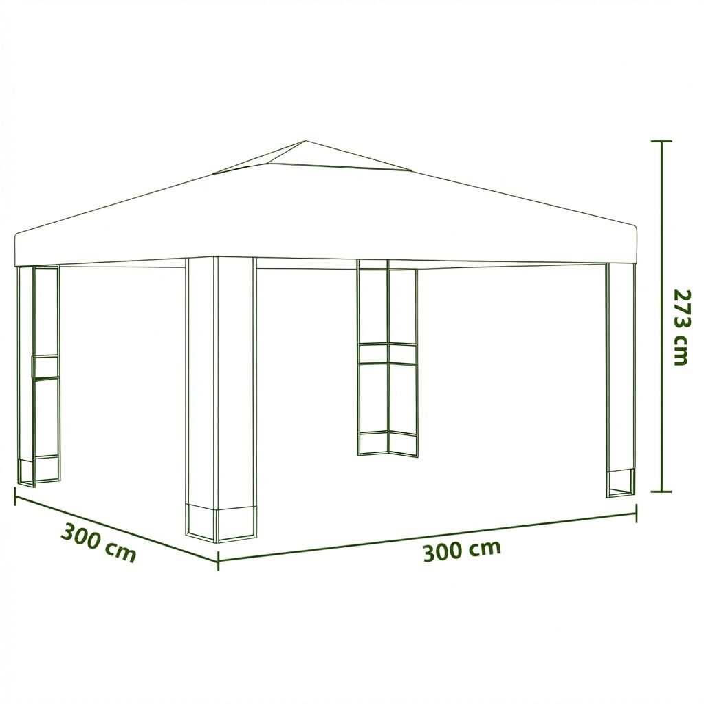 Tonnelle de jardin Azura en acier avec toile imperméable | 3x3m | Taupe | Série Confort