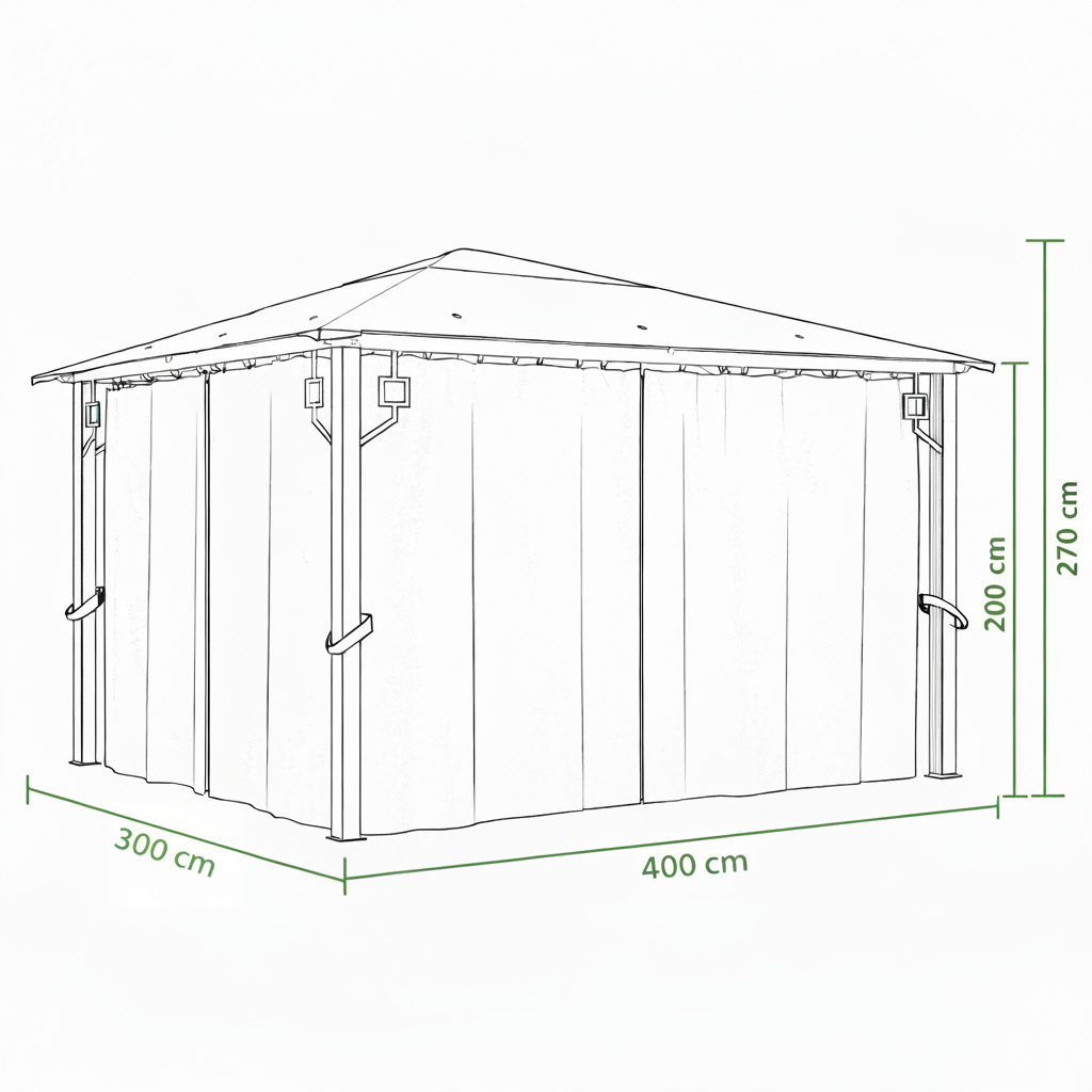 Tonnelle de jardin Marina en aluminium avec toile imperméable | 3x4m | Crème | Série Structure
