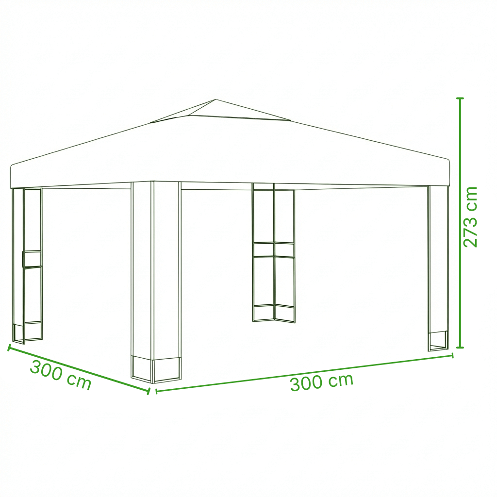 Tonnelle de jardin Azura 3x3m | Série Confort