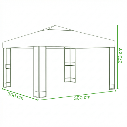 Tonnelle de jardin Azura 3x3m | Série Confort