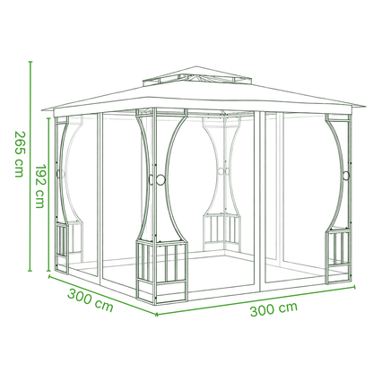 Tonnelle de jardin Eden 3x3m | Série Confort