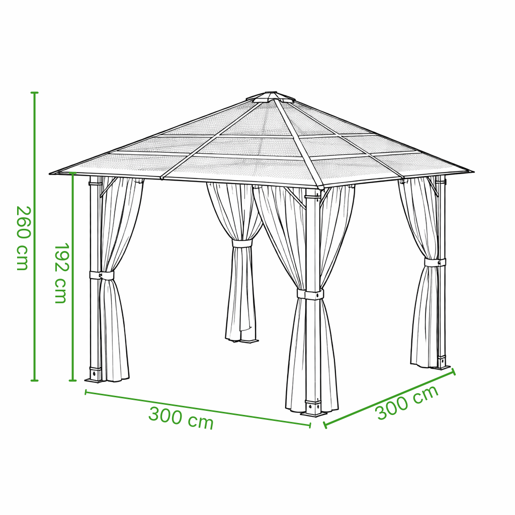Tonnelle de jardin Element 3x3m | Série Structure dimensions