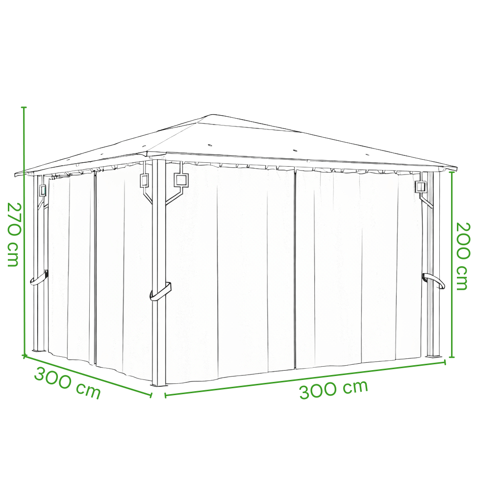 Tonnelle de jardin Marina 3x3m | Série Structure