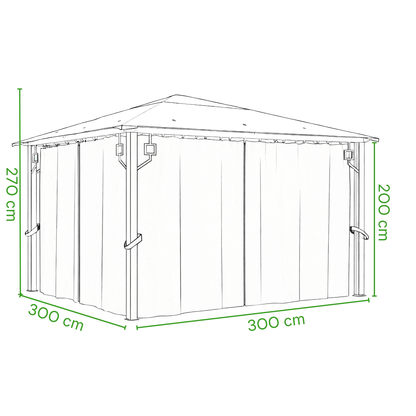 Tonnelle de jardin Marina 3x3m | Série Structure