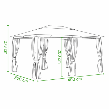 Tonnelle de jardin Riviera 3x4m | Série Confort