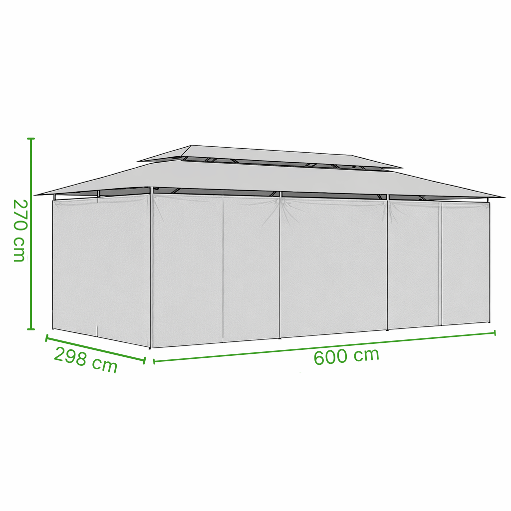 Tonnelle de jardin Riviera 3x6m | Série Confort dimensions