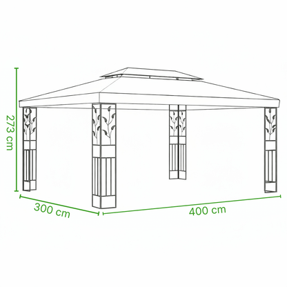 Tonnelle de jardin Sierra 3x4m | Série Confort