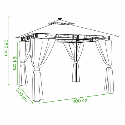 Tonnelle de jardin Solene 3x3m | Série Confort