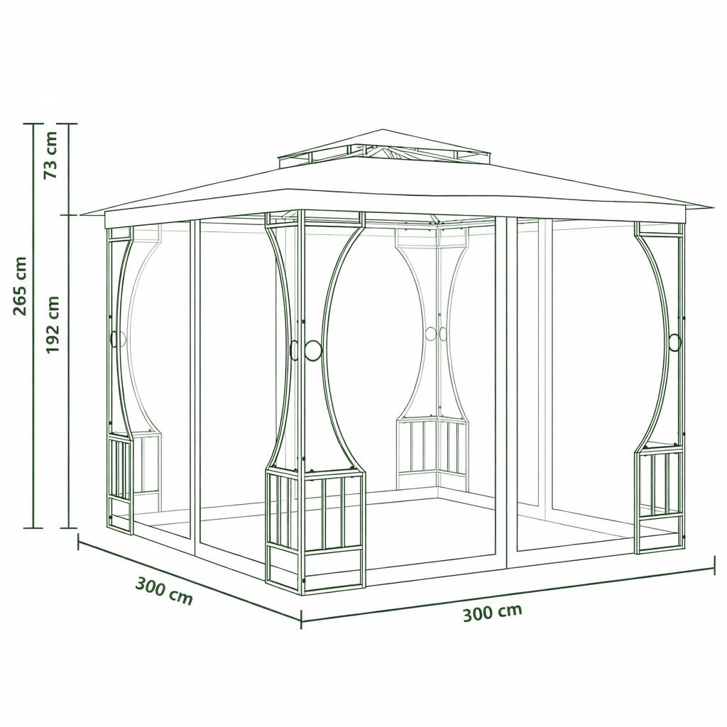 Tonnelle de jardin Eden en acier avec toile imperméable | 3x3m | Anthracite | Série Confort