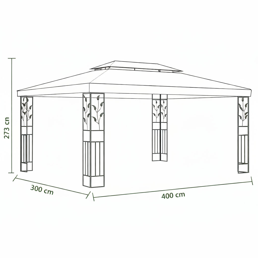 Tonnelle de jardin Sierra en acier avec toile imperméable | 3x4m | Blanc | Série Confort