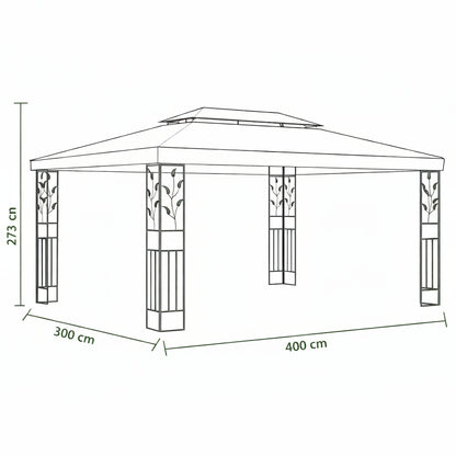 Tonnelle de jardin Sierra en acier avec toile imperméable | 3x4m | Anthracite | Série Confort